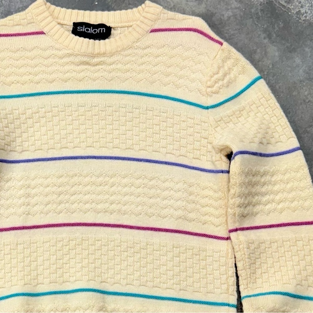 Slalom Fine Wool Textured Stripe Sweater - Picture 2 of 8